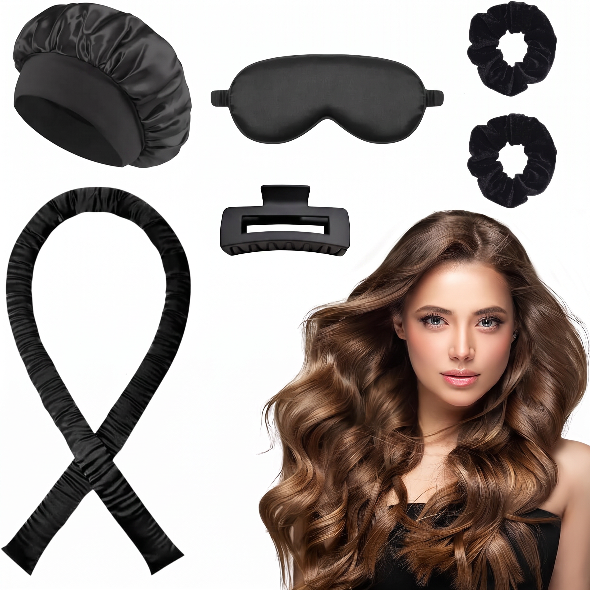 Kit Caracóis Sem Calor 6 Peças — Preto