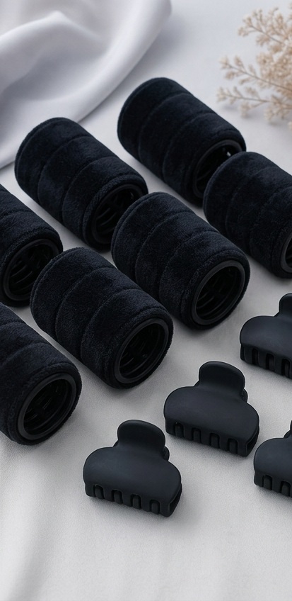 Rolos de Veludo Sem Calor — Preto