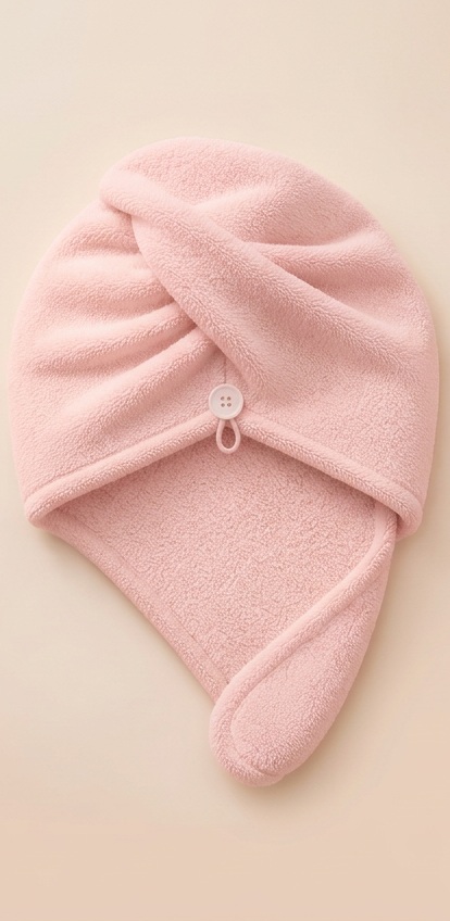 Toalha Turbante de Microfibra — Rosa