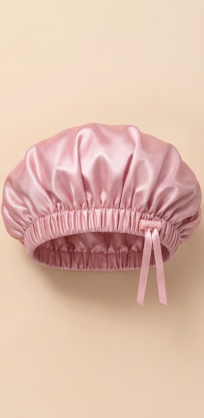 Touca de Cetim para Dormir — Rosa